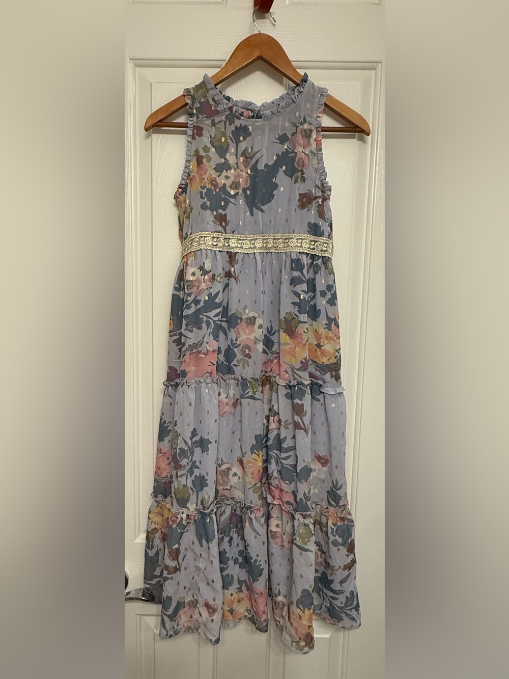 Lilt Floral Tiered Ruffle Maxi Sundress Size 14 (L)